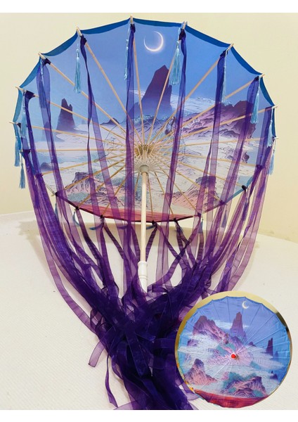 Net Kırmızı Tel Dekoratif Şemsiye Kurdele Şemsiye İpek Kumaş Şemsiye Hanfu Şemsiye Sahne Malzemeleri Atış Performans Kostüm Şemsiye (Yurt Dışından)