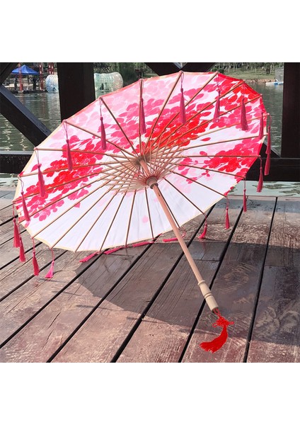 82CM İpek Kumaş Şemsiye Fan Tel Cosplay Hanfu Yağlı Kağıt Şemsiye Antik Çin Tarzı Klisal Çin Japon Tarzı (Yurt Dışından)