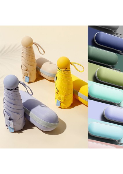 Adet Moda Kadın Mini Katlanır Güneş Şemsiyesi Uv Koruma Taşınabilir Cep Kapsül Şemsiyeler Kutulu (Yurt Dışından) fiyatları