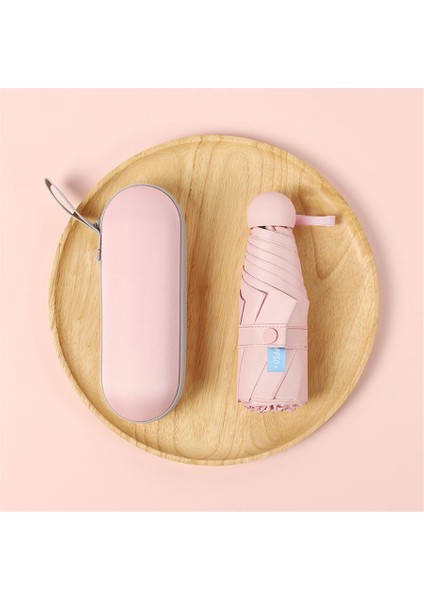 Adet Moda Kadın Mini Katlanır Güneş Şemsiyesi Uv Koruma Taşınabilir Cep Kapsül Şemsiyeler Kutulu (Yurt Dışından) modelleri