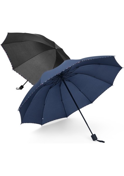 Katlanır Şemsiye Ten Bones Tampon Rüzgara Dayanıklı Yağmur Geçirmez Kumaş Sunny Yağmurlu Çift Kullanımlı Evrensel Çift İş Şemsiyesi (Yurt Dışından) fırsatları