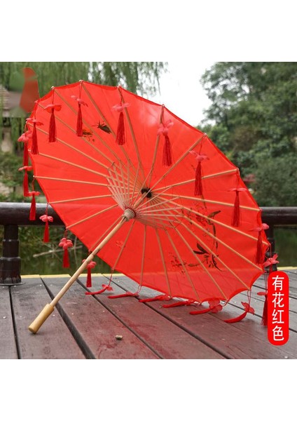 Net Kırmızı Tel Dekoratif Şemsiye Kurdele Şemsiye İpek Kumaş Şemsiye Hanfu Şemsiye Sahne Malzemeleri Atış Performans Kostüm Şemsiye (Yurt Dışından)
