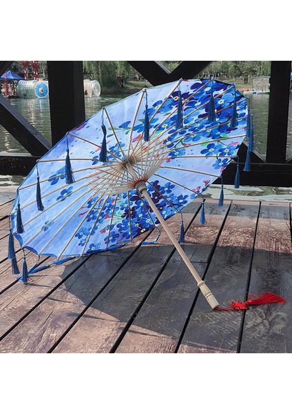 82CM İpek Kumaş Şemsiye Fan Tel Cosplay Hanfu Yağlı Kağıt Şemsiye Antik Çin Tarzı Klisal Çin Japon Tarzı (Yurt Dışından)