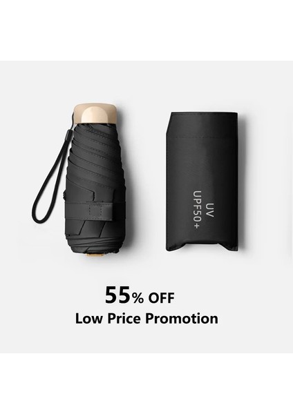 %55 Indirim Mini Güneş Şemsiyesi Küçük Cep Yağmur Şemsiyesi Vinil Katlanır Uv Ultraviyole Koruma Güneşlik Cep Şemsiye Kapsülü (Yurt Dışından) fırsatları