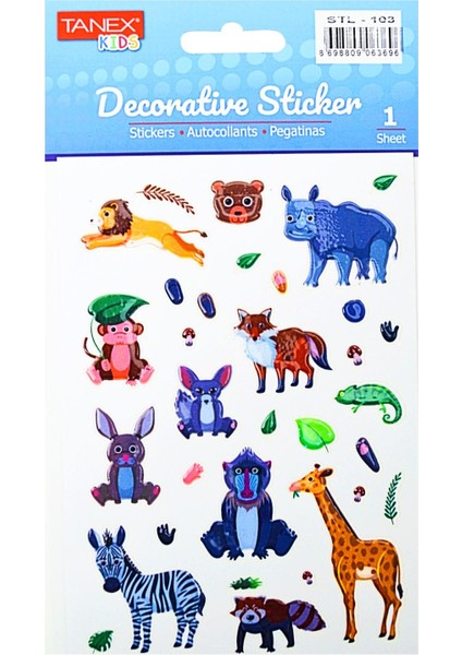 Kids Sticker Orman Hayvanları 32 Parça (STL-103)