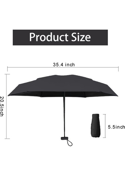 Çanta Için Mini Seyahat Güneş Şemsiyesi Kılıflı Küçük Kompakt Uv Şemsiye Güneş ve Yağmur Için Hafif ve Taşınabilir Rüzgar Geçirmez Şemsiye (Yurt Dışından) modelleri