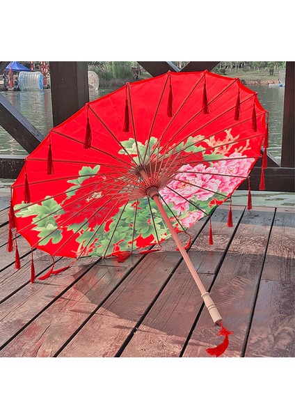 82CM İpek Kumaş Şemsiye Fan Tel Cosplay Hanfu Yağlı Kağıt Şemsiye Antik Çin Tarzı Klisal Çin Japon Tarzı (Yurt Dışından)