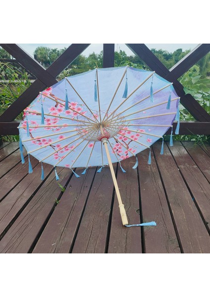 82CM Ipek Kumaş Şemsiye Fan Tel Cosplay Hanfu Yağlı Kağıt Şemsiye Antik Çin Tarzı Klisal Çin Japon Tarzı (Yurt Dışından)