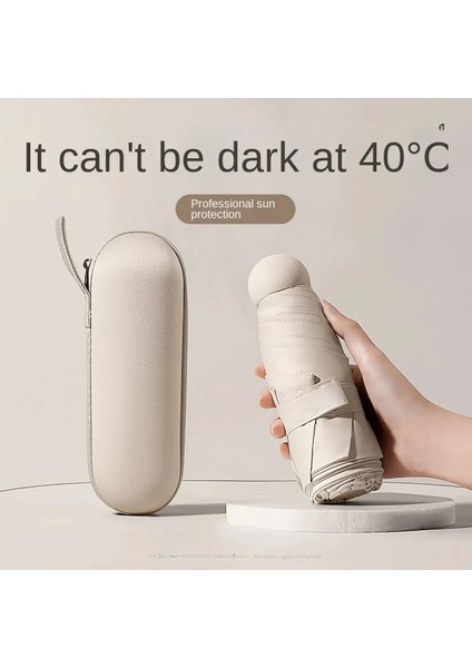 Kapsül Şemsiye Taşınabilir Mini Güneşlik Güneş Kremi Yağmur Şemsiye Siyah Kauçuk Alaşımlı Saplı Katlanabilir Güneş Yağmur Çift Kullanımlı (Yurt Dışından) fiyatları