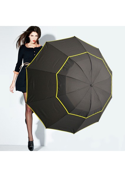 Süper Büyük Üst Kalite Şemsiye Çift Güçlü Yağmur Kadın Rüzgar Geçirmez Paragua Erkek Kadın Güneş 3 Katlanır Moda Iş Adamları Şemsiye (Yurt Dışından) fiyatları