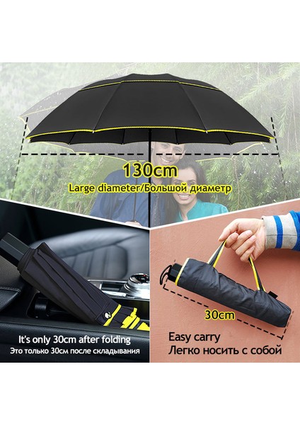 Süper Büyük Üst Kalite Şemsiye Çift Güçlü Yağmur Kadın Rüzgar Geçirmez Paragua Erkek Kadın Güneş 3 Katlanır Moda Iş Adamları Şemsiye (Yurt Dışından) modelleri