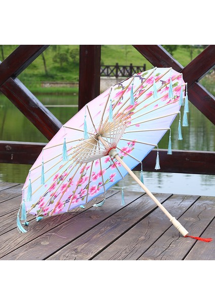 82CM İpek Kumaş Şemsiye Fan Tel Cosplay Hanfu Yağlı Kağıt Şemsiye Antik Çin Tarzı Klisal Çin Japon Tarzı (Yurt Dışından)