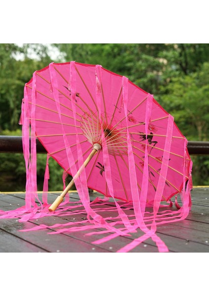 Net Kırmızı Tel Dekoratif Şemsiye Kurdele Şemsiye İpek Kumaş Şemsiye Hanfu Şemsiye Sahne Malzemeleri Atış Performans Kostüm Şemsiye (Yurt Dışından)