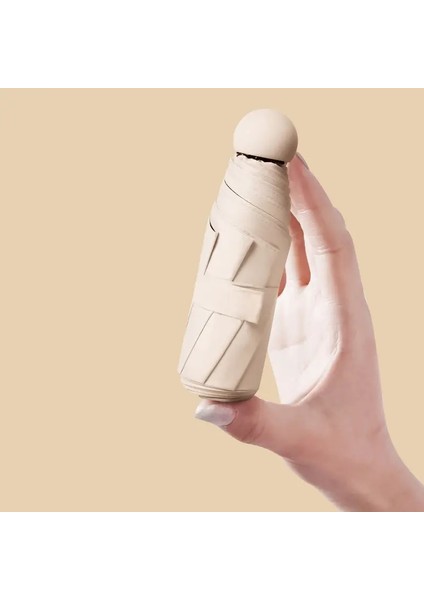 Kapsül Şemsiye Güneşli ve Yağmurlu Çift Kullanımlı Yağmur Geçirmez Rüzgara Dayanıklı Güneş Koruması Açık Hava Seyahat Taşınabilir Mini Şemsiye (Yurt Dışından)