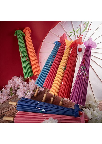 82/84cm İpek Kumaş Kadın Şemsiyesi Japon Kiraz Çiçekleri Antik Dans Şemsiyesi Dekoratif Çin Tarzı Yağlı Kağıt Şemsiye (Yurt Dışından) fırsatları