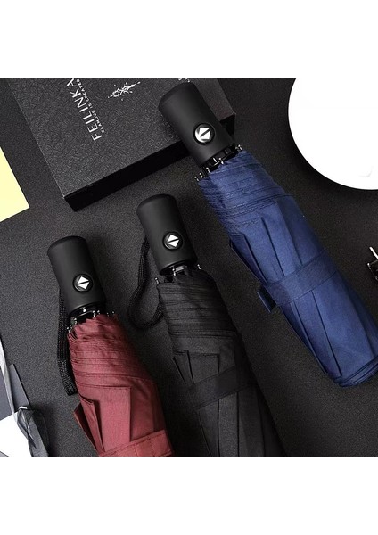 Otomatik Yağmur ve Güneş Şemsiyesi Siyah Kaplama Şemsiye Anti-UV 3 Katlanır Rüzgara Dayanıklı Otomatik Lüks Büyük Rüzgar Geçirmez Kadın Erkek 8Ribs (Yurt Dışından) fiyatları