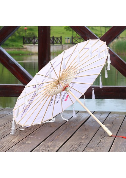 82CM İpek Kumaş Şemsiye Fan Tel Cosplay Hanfu Yağlı Kağıt Şemsiye Antik Çin Tarzı Klisal Çin Japon Tarzı (Yurt Dışından)