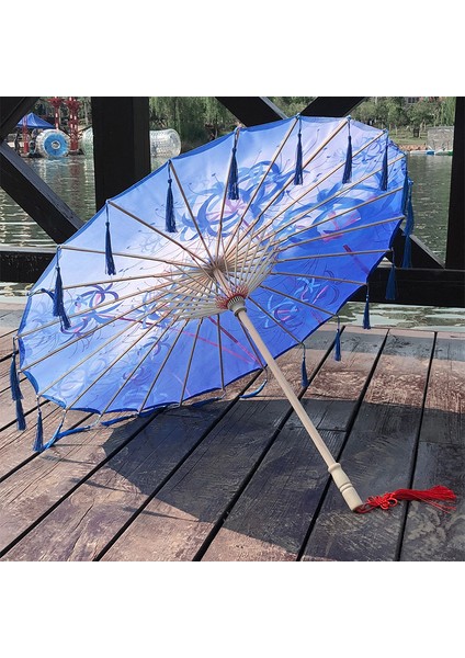 82CM İpek Kumaş Şemsiye Fan Tel Cosplay Hanfu Yağlı Kağıt Şemsiye Antik Çin Tarzı Klisal Çin Japon Tarzı (Yurt Dışından)