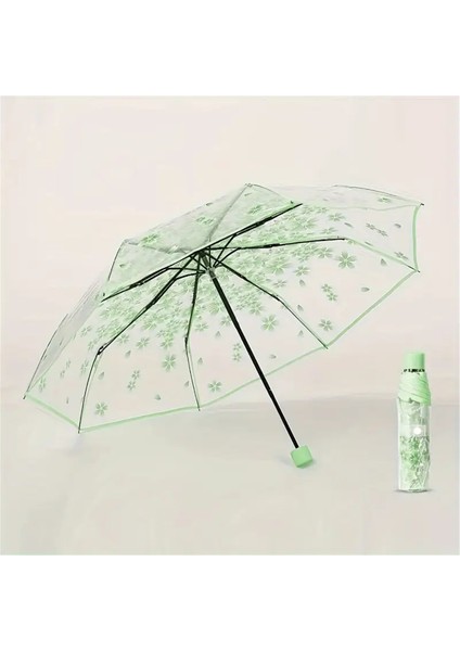 Kore Şemsiye Sevimli Mini Taze ve Üç Katlı Japon Kiraz Çiçeği Şeffaf Şemsiye Yağmur Geçirmez ve Rüzgar Geçirmez (Yurt Dışından) fırsatları