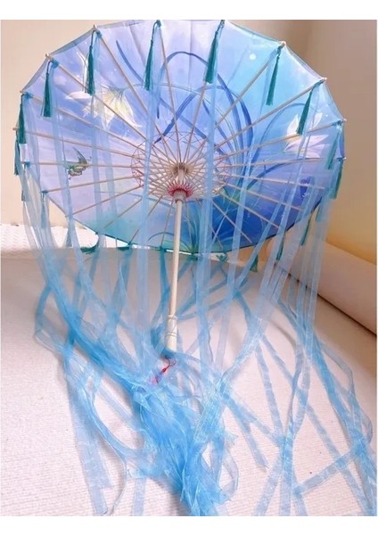 Net Kırmızı Tel Dekoratif Şemsiye Kurdele Şemsiye İpek Kumaş Şemsiye Hanfu Şemsiye Sahne Malzemeleri Atış Performans Kostüm Şemsiye (Yurt Dışından)