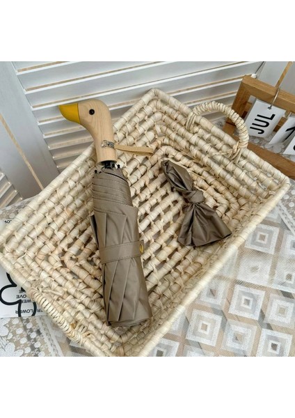 Katlanır Şemsiye Gelişmiş Sense Ördek Başlı Bireysel Güneş Güneş Koruyucu Şemsiye 50+ Güneş ve Yağmur Çift Uv Şemsiye (Yurt Dışından)