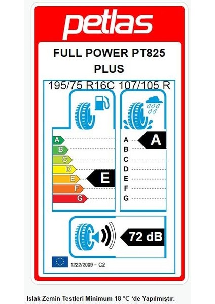 195/75 R16 107/105R Fullpower PT825 Plus Hafif Ticari Oto Yaz Lastiği (Üretim Yılı:2025)