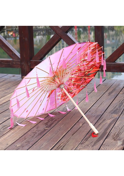 82CM İpek Kumaş Şemsiye Fan Tel Cosplay Hanfu Yağlı Kağıt Şemsiye Antik Çin Tarzı Klisal Çin Japon Tarzı (Yurt Dışından)