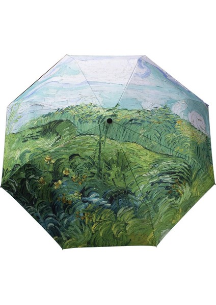 Van Gogh Yağlıboya Otomatik Şemsiye Küçük Taze Vinil Şemsiye Yağlıboya Otomatik Rüzgar Geçirmez Rüzgara Dayanıklı Güneş Katlanır (Yurt Dışından) modelleri