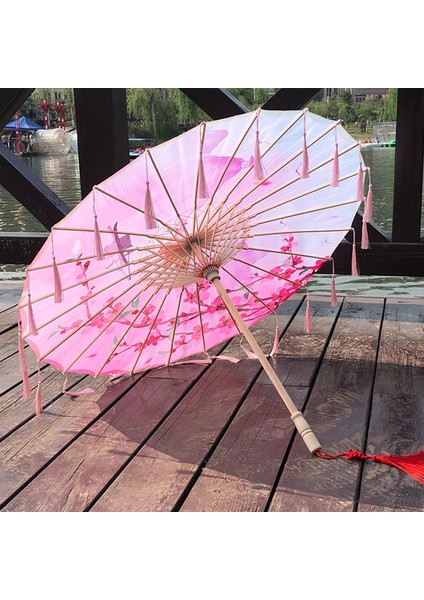 82CM İpek Kumaş Şemsiye Fan Tel Cosplay Hanfu Yağlı Kağıt Şemsiye Antik Çin Tarzı Klisal Çin Japon Tarzı (Yurt Dışından)