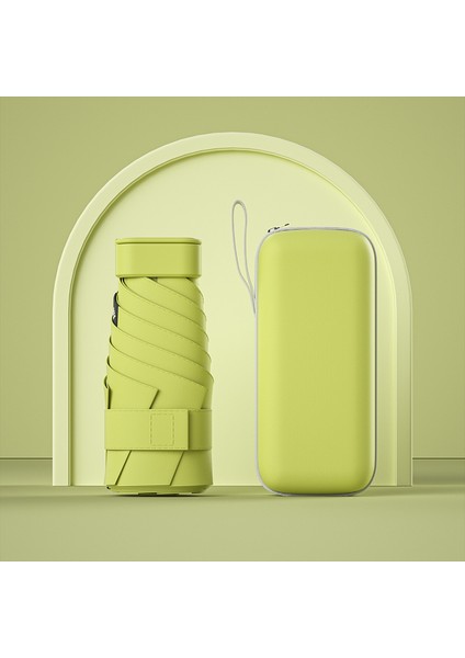 UPF50+ Mini Katlanır Şemsiye Vinil Küçük Güneşlik Şemsiye Cep Yağmur Seyahat Şemsiyesi Ultraviyole Koruma Kapsülü Şemsiye (Yurt Dışından) fırsatları