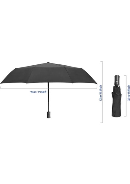 Otomatik Yağmur ve Güneş Şemsiyesi Siyah Kaplama Şemsiye Anti-UV 3 Katlanır Rüzgara Dayanıklı Otomatik Lüks Büyük Rüzgar Geçirmez Kadın Erkek 8Ribs (Yurt Dışından) fırsatları