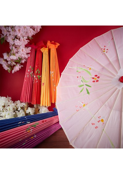 82/84CM Ipek Kumaş Kadın Şemsiyesi Japon Kiraz Çiçekleri Antik Dans Şemsiyesi Dekoratif Çin Tarzı Yağlı Kağıt Şemsiye (Yurt Dışından) modelleri