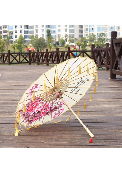 82CM İpek Kumaş Şemsiye Fan Tel Cosplay Hanfu Yağlı Kağıt Şemsiye Antik Çin Tarzı Klisal Çin Japon Tarzı (Yurt Dışından)