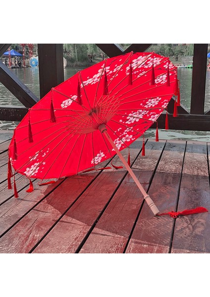 82CM İpek Kumaş Şemsiye Fan Tel Cosplay Hanfu Yağlı Kağıt Şemsiye Antik Çin Tarzı Klisal Çin Japon Tarzı (Yurt Dışından) fiyatları