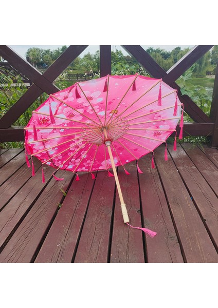 82CM Ipek Kumaş Şemsiye Fan Tel Cosplay Hanfu Yağlı Kağıt Şemsiye Antik Çin Tarzı Klisal Çin Japon Tarzı (Yurt Dışından)