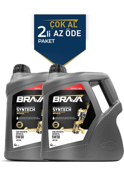 Syntech 5W30 2x 4 Lt Yarı Sentetik Motor Yağı