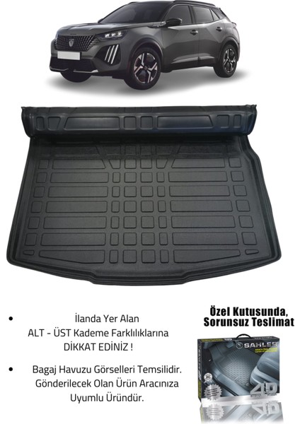 Peugeot 2008 2019+ Uyumlu 4.5d Premium Havuzlu Paspas ve Liner Marka 3D Alt Bagaj Havuzu fiyatları