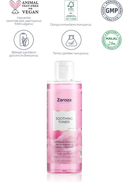 Nemlendirici Pembe Tonik Arbutin & Hyaluronic Asit & Calendula 200 ml fiyatları