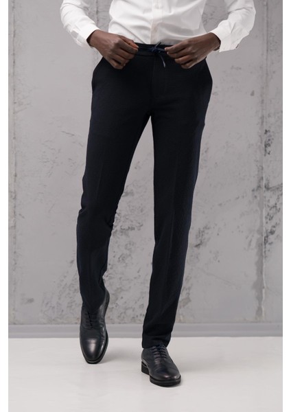 Regular Fit Yan Cepli Kışlık Gofre Kumaş Pantolon