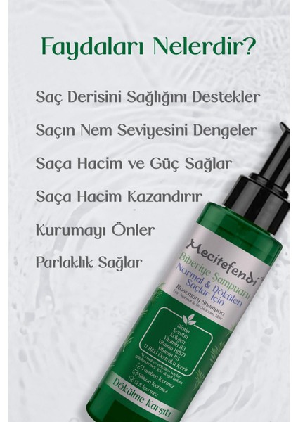 Biberiye Şampuanı 150 ml (Biotin, Keratin ve Kolajen Içerikli)