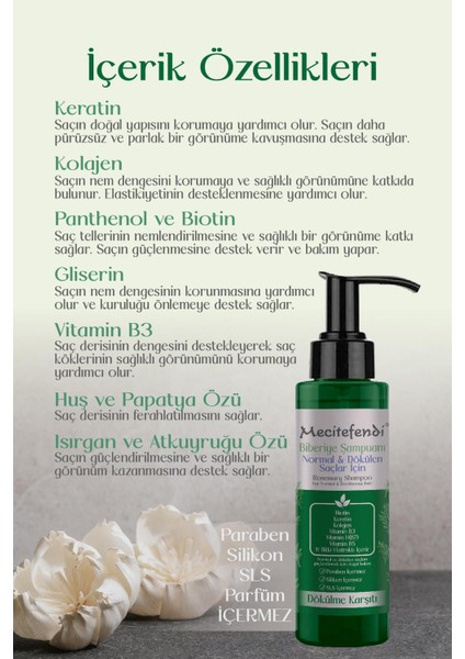 Biberiye Şampuanı 150 ml (Biotin, Keratin ve Kolajen Içerikli)