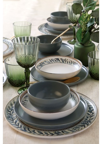 Green Frame Yemek Takımı 24 Parça 6 Kişilik 21635-36