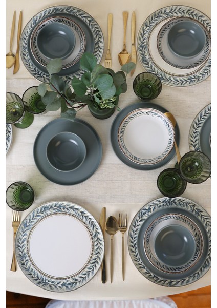 Green Frame Yemek Takımı 24 Parça 6 Kişilik 21635-36