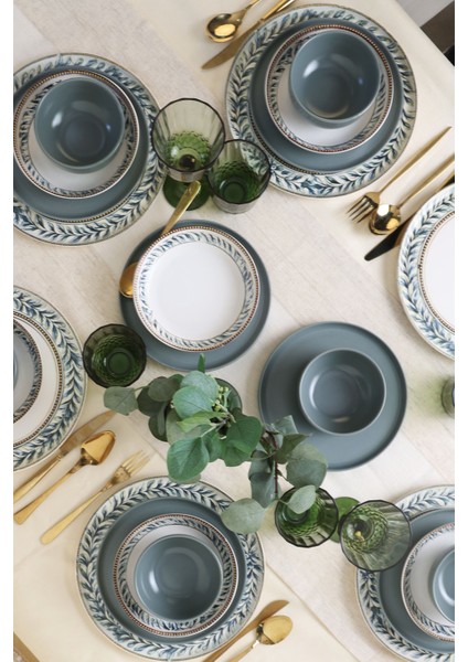 Green Frame Yemek Takımı 24 Parça 6 Kişilik 21635-36