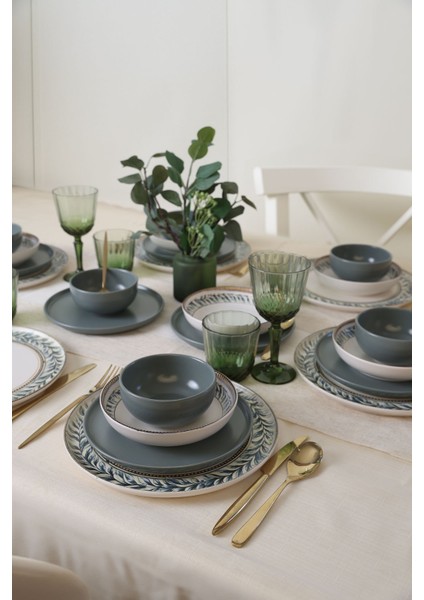 Green Frame Yemek Takımı 24 Parça 6 Kişilik 21635-36
