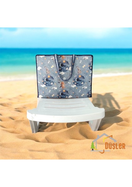 Sevimli Bulut Desenli Plaj Çantası (Şezlong Minderi)