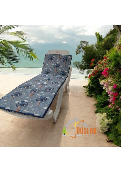 Sevimli Bulut Desenli Plaj Çantası (Şezlong Minderi)