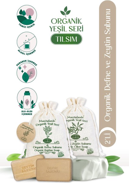 Organik Yeşil Seri: Tılsım - Defne ve Zeytin Sabunu (Canlandıran ve Besleyen Bakım)+Mist
