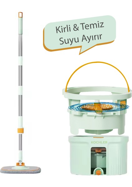 Su Ayrıştırmalı Yenilikçi Mop – Temiz ve Kirli Suyu Ayıran Hijyenik Temizlik Seti