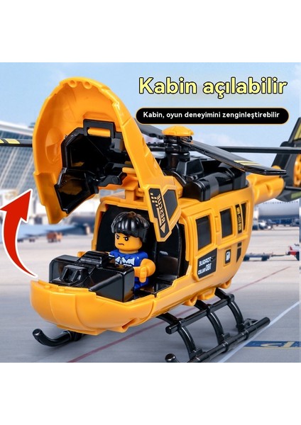 Çok Fonksiyonlu Çocuk Simülasyon Helikopter Atalet Pervaneli Uçak Modeli Eğitici Oyuncak (Yurt Dışından)